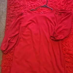 Elegant Red Long Sleeve Dress